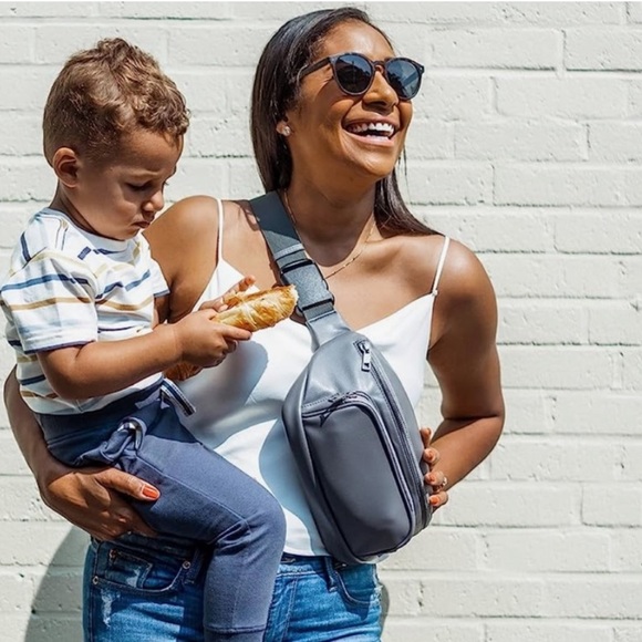 KIBOU Bags Kibou Premium Gray Vegan Leather Fanny Pack Diaper Bag